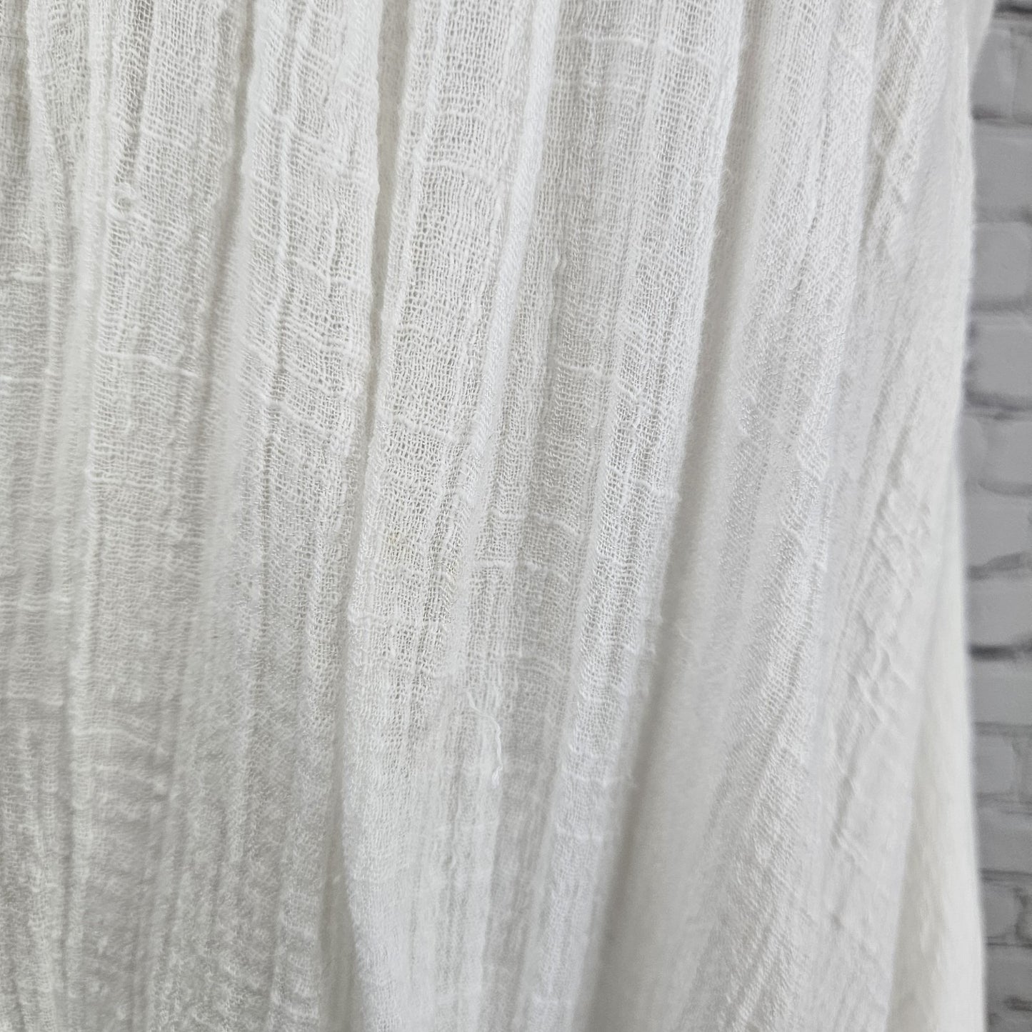 Free People FP One White Gauzy Strappy Boho Smocked Lined Midi Sun Dress XS