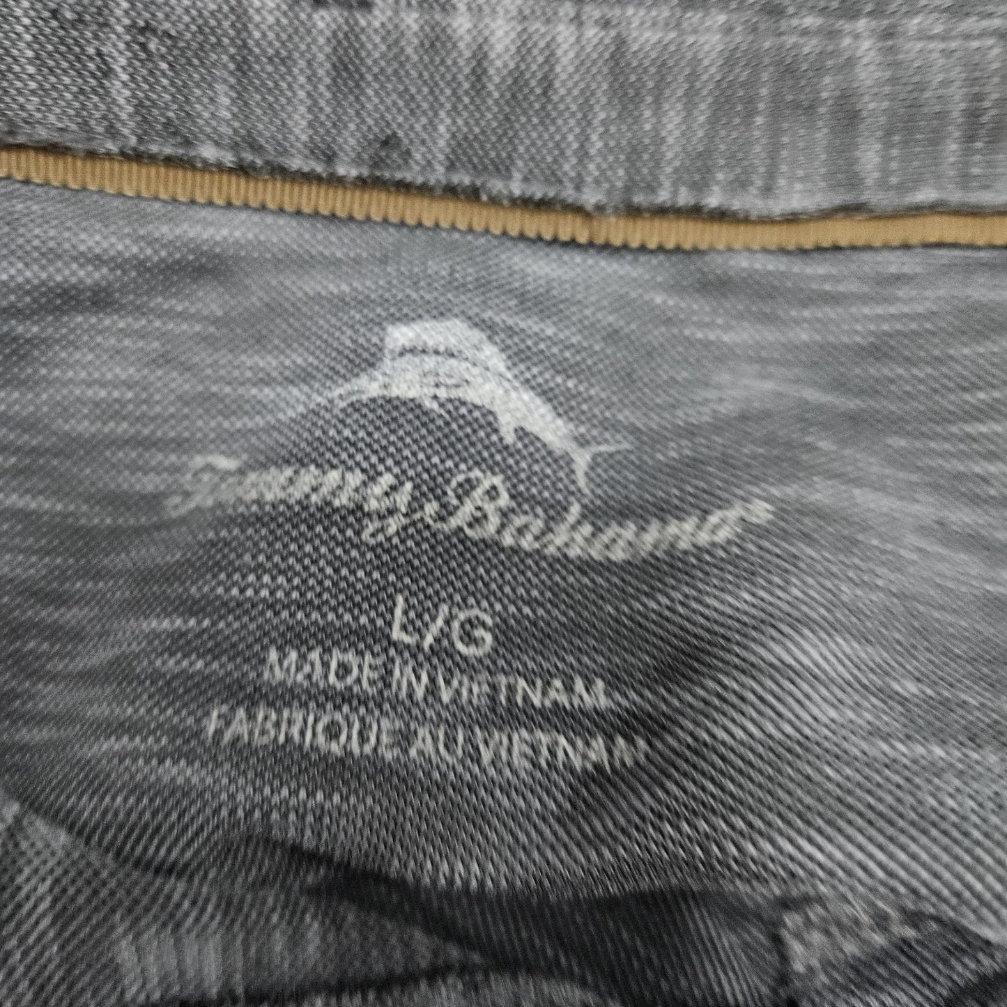 Tommy Bahama Grey Fish Embroidered Short Sleeve Spread Collar Polo Shirt Large L