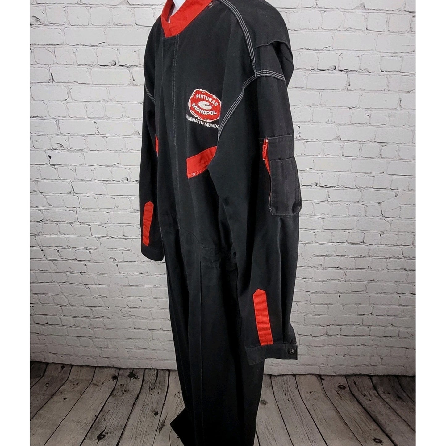 Pinturas Monopol Confecciones Guzman Black Red Snap Painter Coveralls Size XL