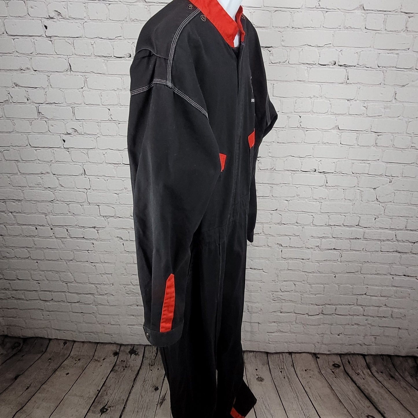 Pinturas Monopol Confecciones Guzman Black Red Snap Painter Coveralls Size XL