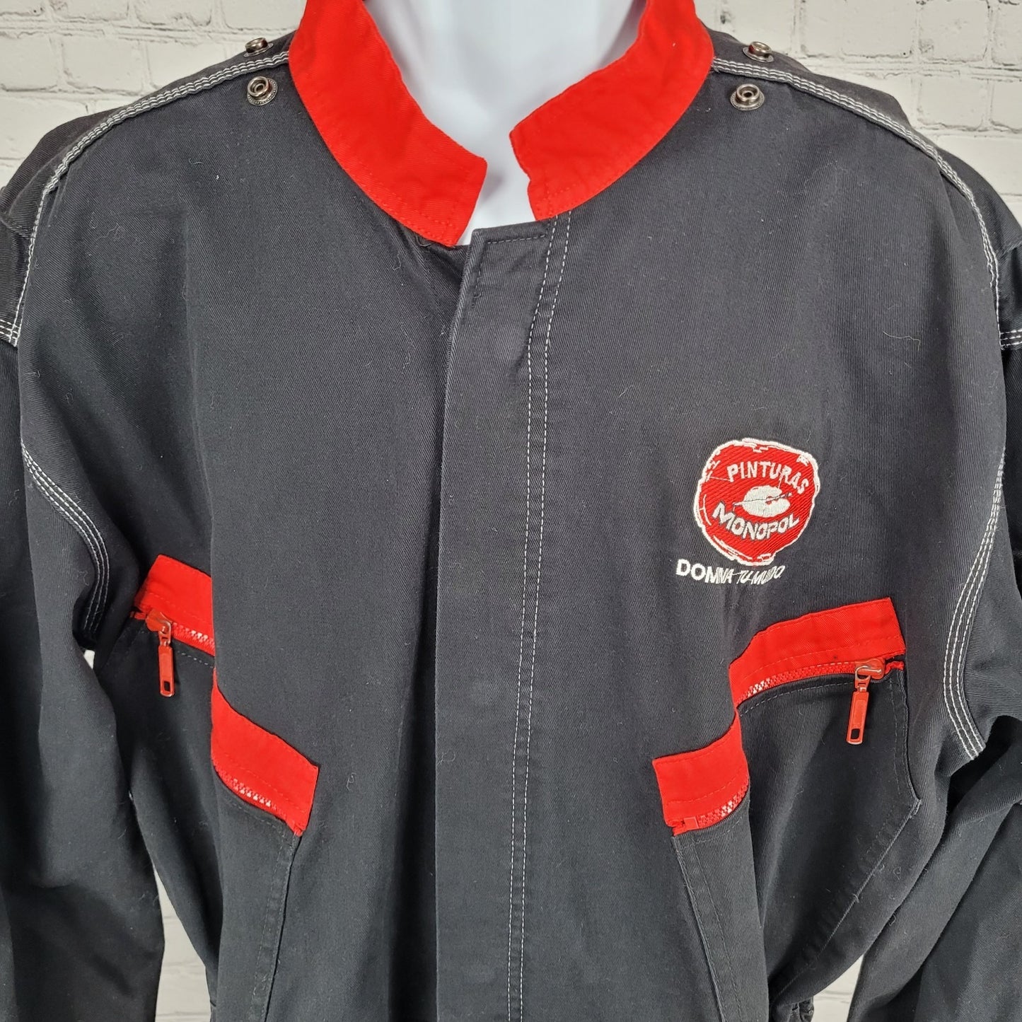 Pinturas Monopol Confecciones Guzman Black Red Snap Painter Coveralls Size XL