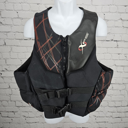 XPS Black Red USCG Segmented Technology Ski Wakeboard Vest Life Jacket Mens XXL