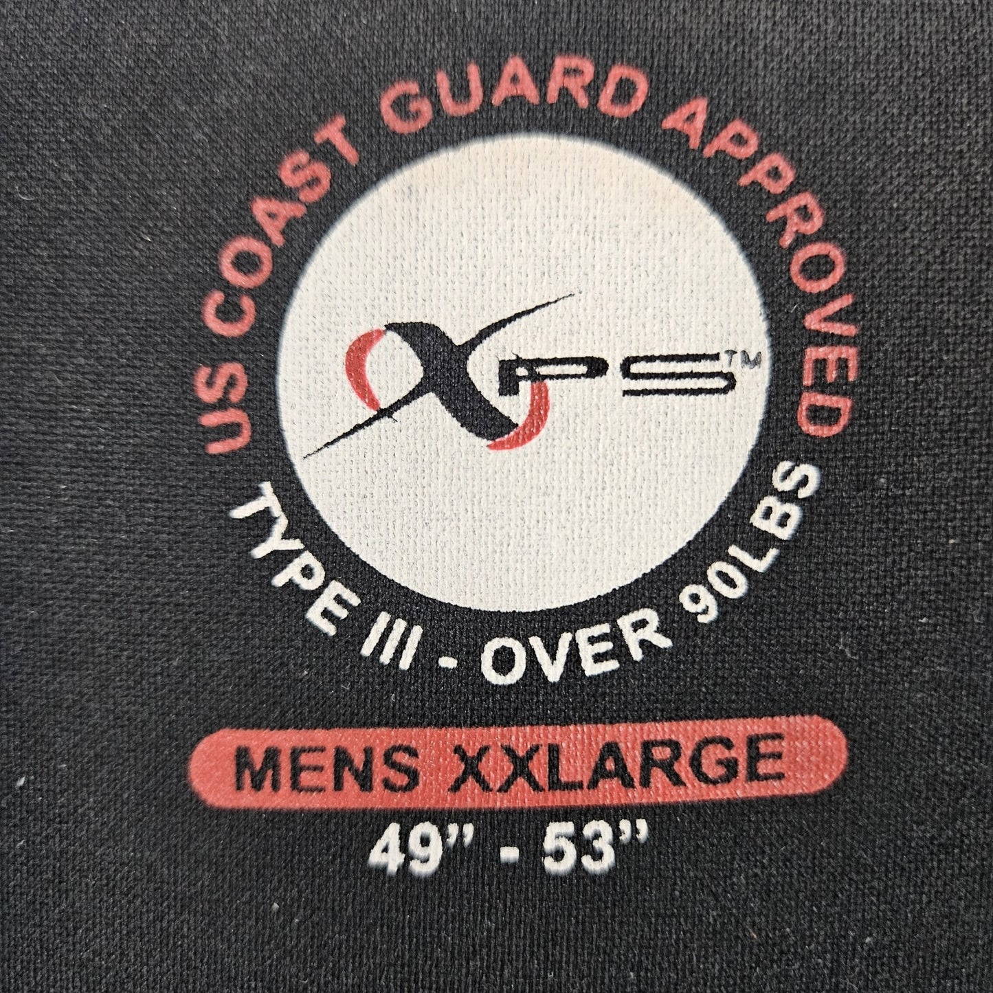XPS Black Red USCG Segmented Technology Ski Wakeboard Vest Life Jacket Mens XXL