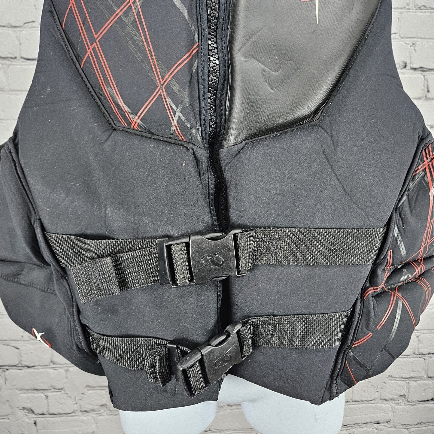 XPS Black Red USCG Segmented Technology Ski Wakeboard Vest Life Jacket Mens XXL