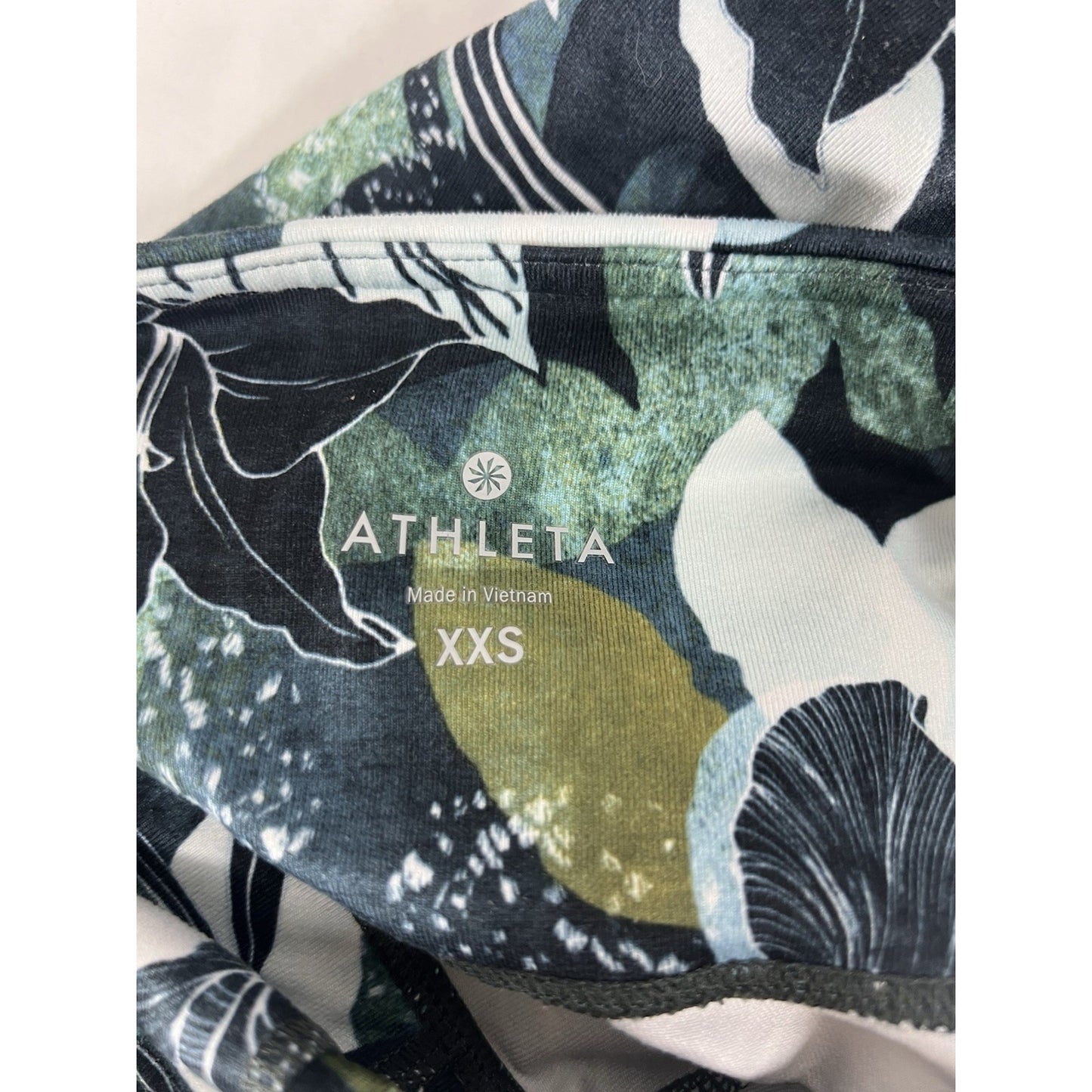 Athleta Blue Green Mesh Side Activewear Capri Workout Yoga Pants XXS