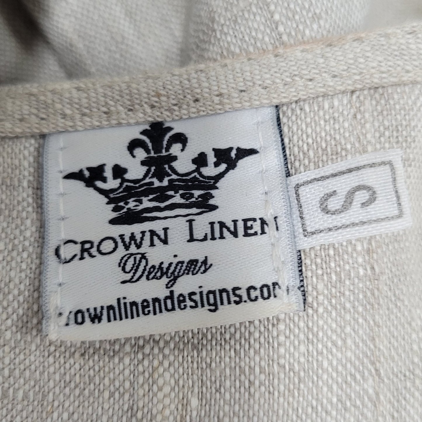 Crown Linen Beige 100% European Linen 3/4 Bell Sleeve Tunic Top Size Small S