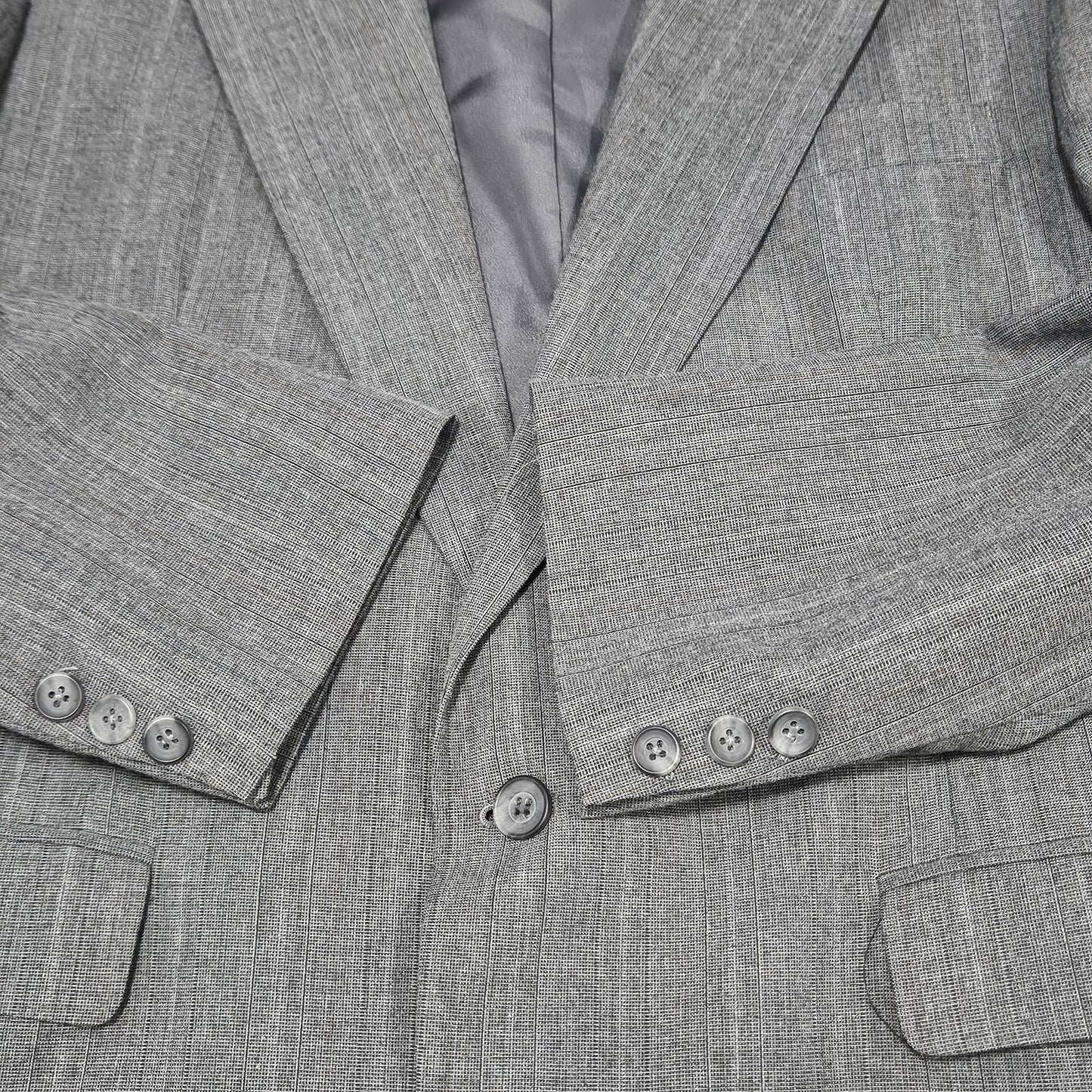 VTG Haggar Grey Gentlemen's Fit Full Suit 2 Piece Set Notch USA 42L 34x30