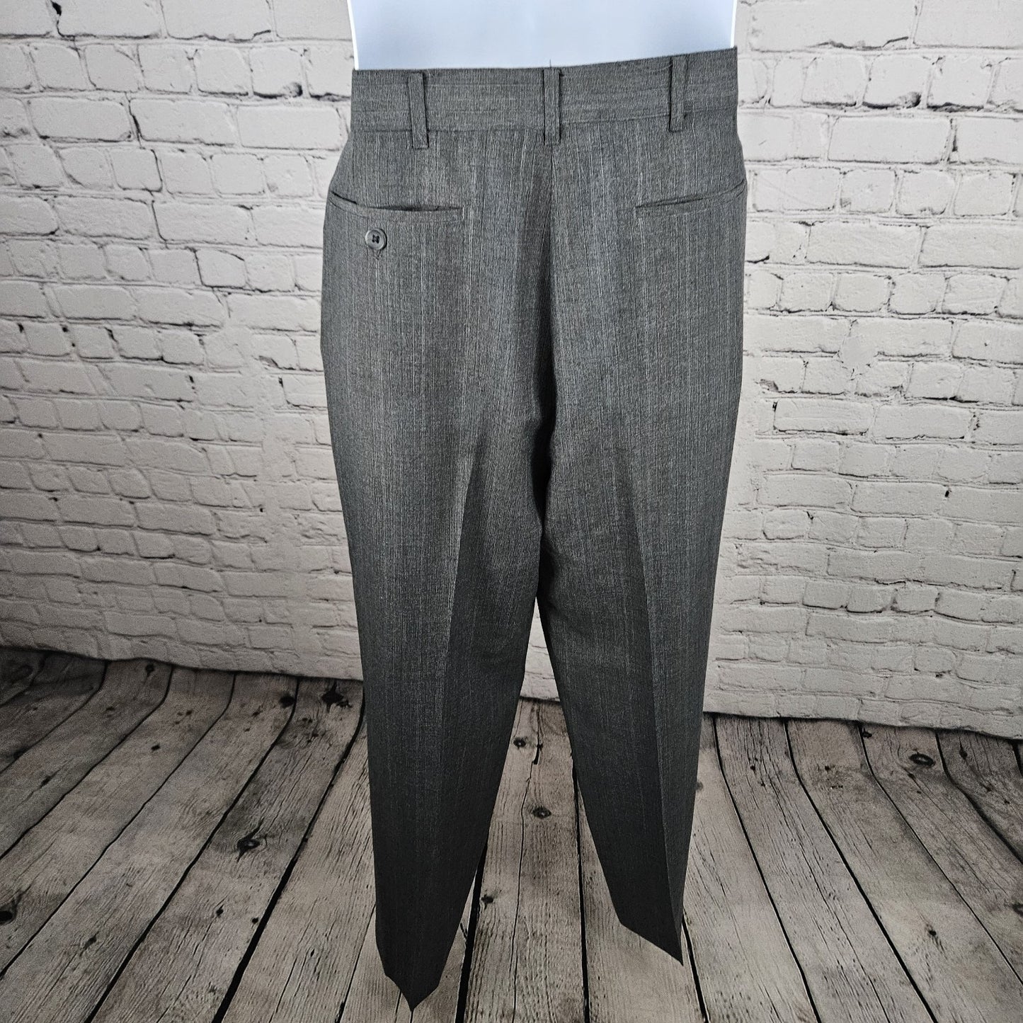 VTG Haggar Grey Gentlemen's Fit Full Suit 2 Piece Set Notch USA 42L 34x30