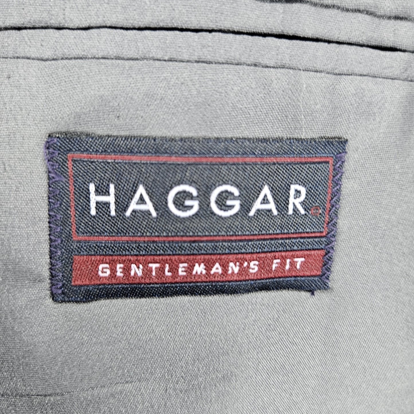 VTG Haggar Grey Gentlemen's Fit Full Suit 2 Piece Set Notch USA 42L 34x30