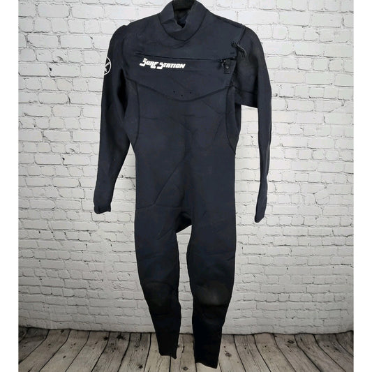 Surf Station Black Long Sleeve Full Length Front Zip Wetsuit Florida Large L