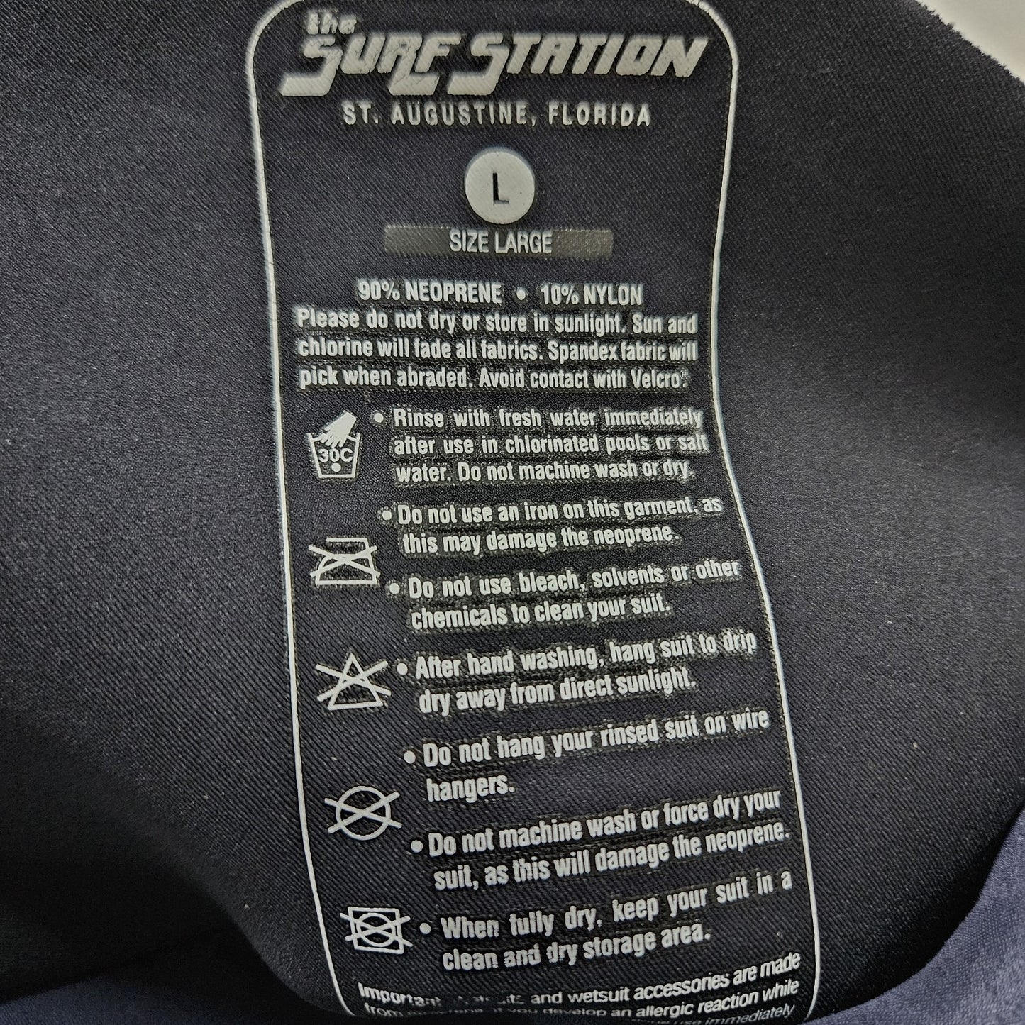 Surf Station Black Long Sleeve Full Length Front Zip Wetsuit Florida Large L
