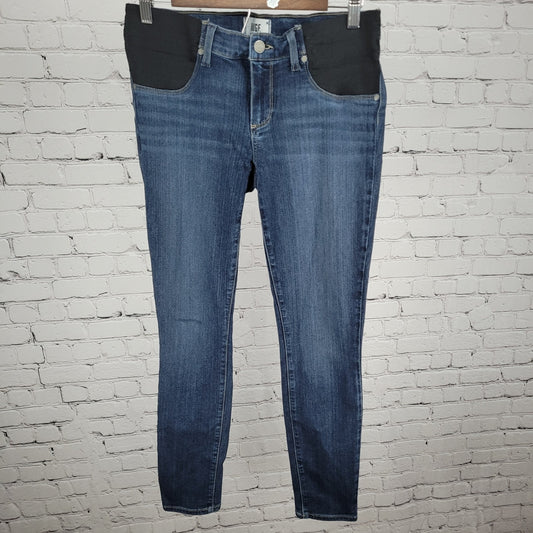 Paige Blue Denim Verdugo Ultra Skinny Maternity Low Rise Jeans Size 27 (30x29)