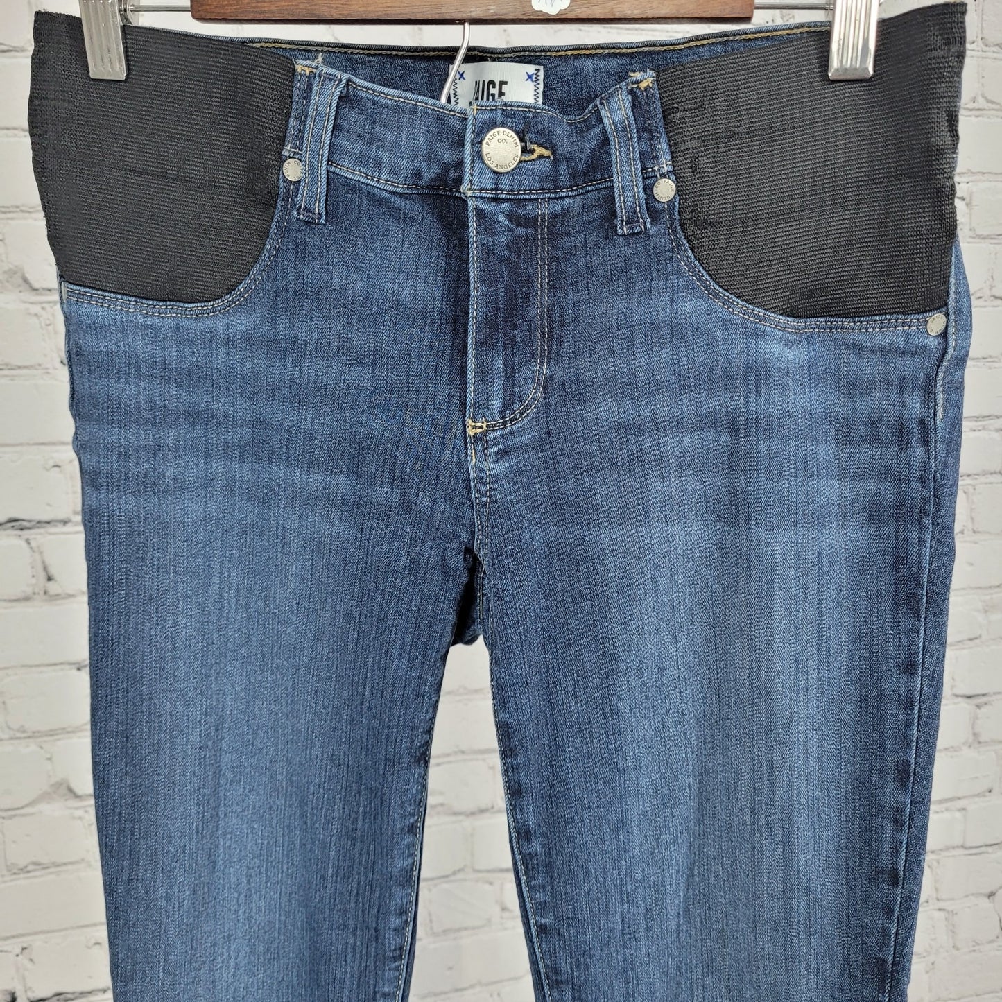 Paige Blue Denim Verdugo Ultra Skinny Maternity Low Rise Jeans Size 27 (30x29)