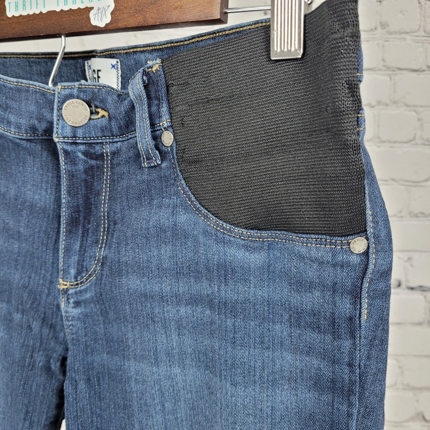 Paige Blue Denim Verdugo Ultra Skinny Maternity Low Rise Jeans Size 27 (30x29)