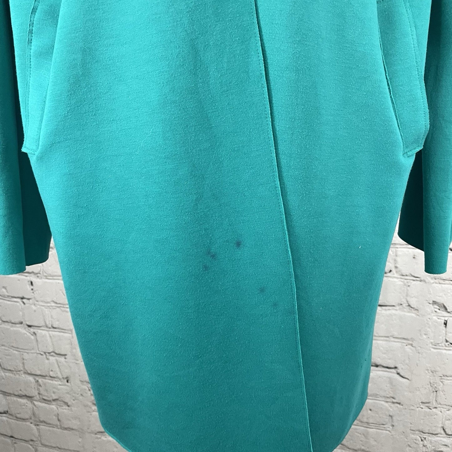 Carolina Belle Green Soft Heavy Snap Collared Knit Jacket Pockets Stretch XL