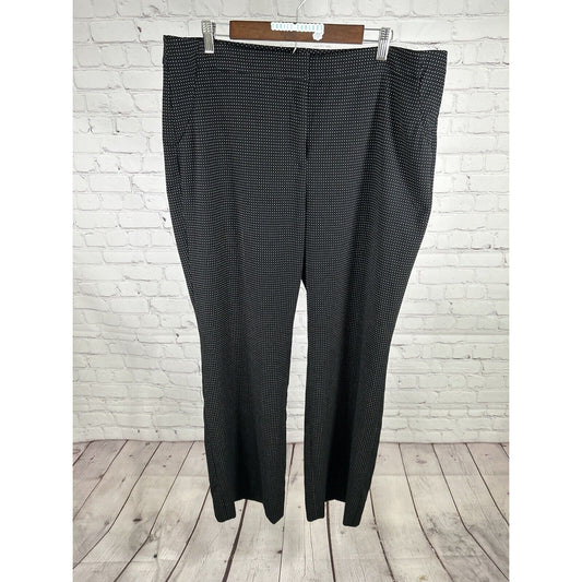 Chico's Black & White High Rise Polka Dot Straight Leg Dress Pants 16R (38 x 31)