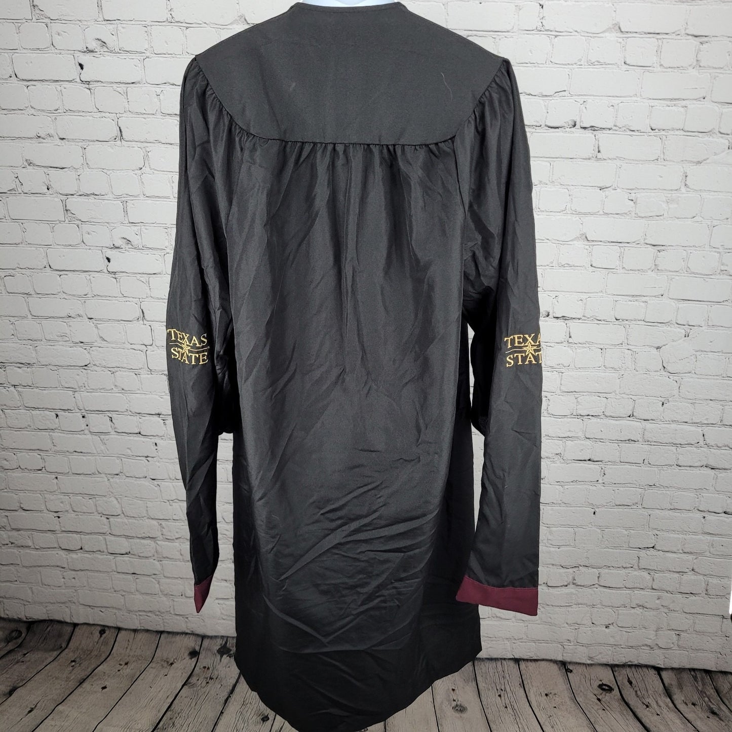 Texas State University Bobcats Black Maroon Front Zip College Graduation Gown