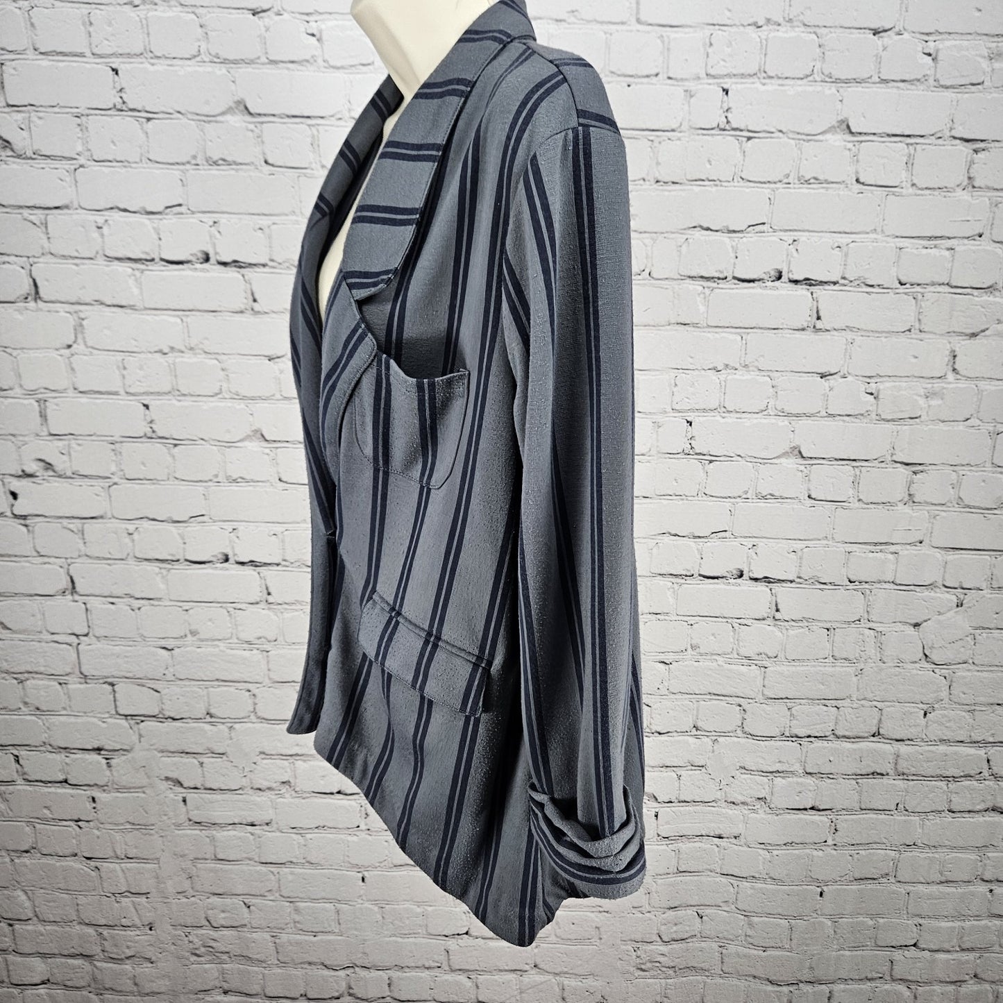 Free People We The Free Blue Double Breasted Relaxed Blazer Jacket Medium M