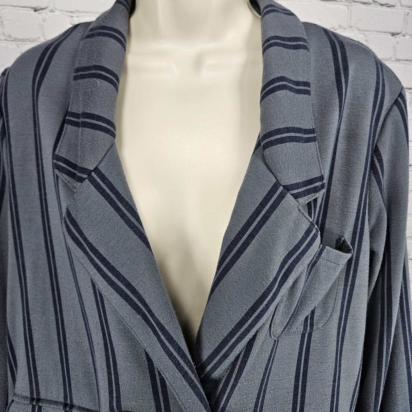 Free People We The Free Blue Double Breasted Relaxed Blazer Jacket Medium M