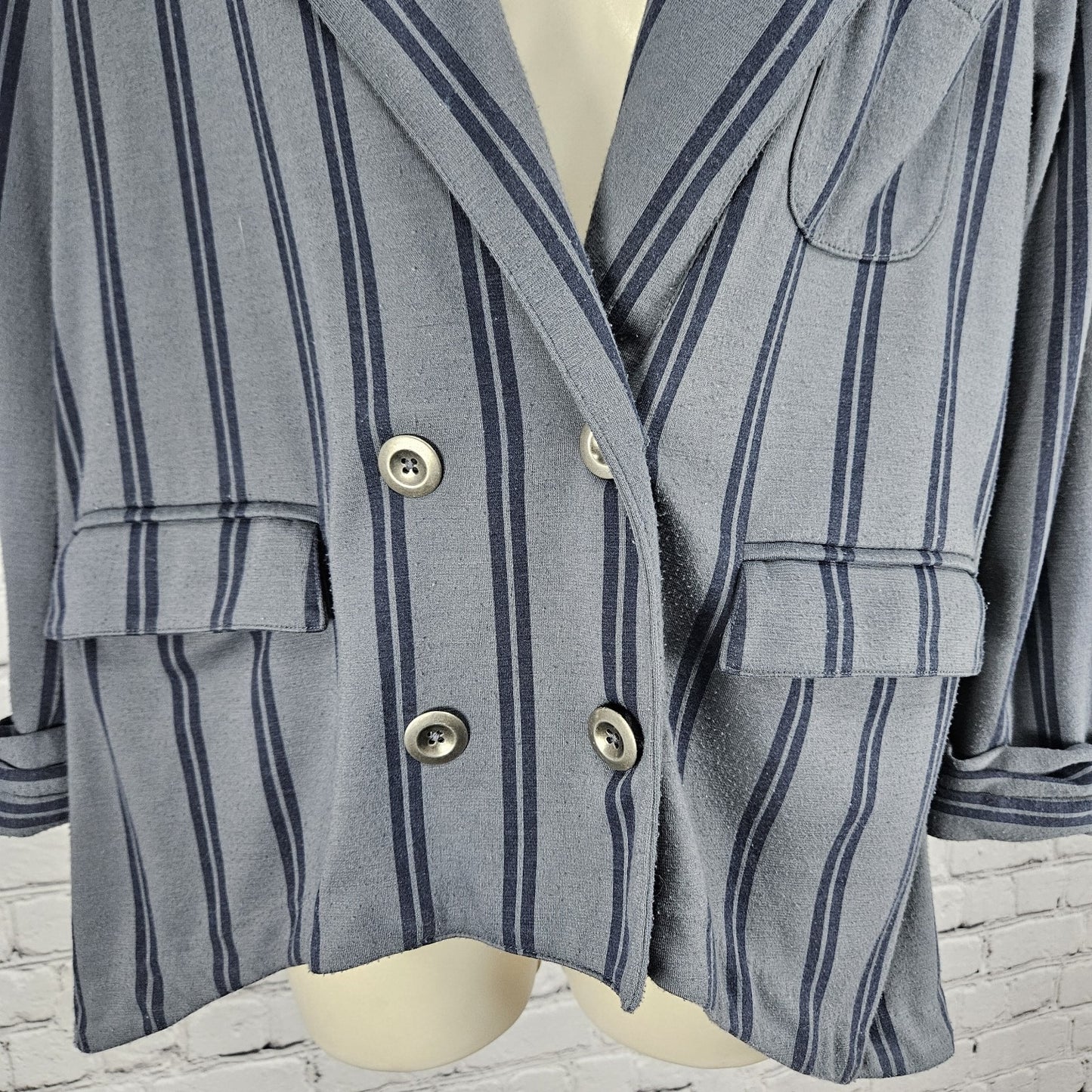 Free People We The Free Blue Double Breasted Relaxed Blazer Jacket Medium M