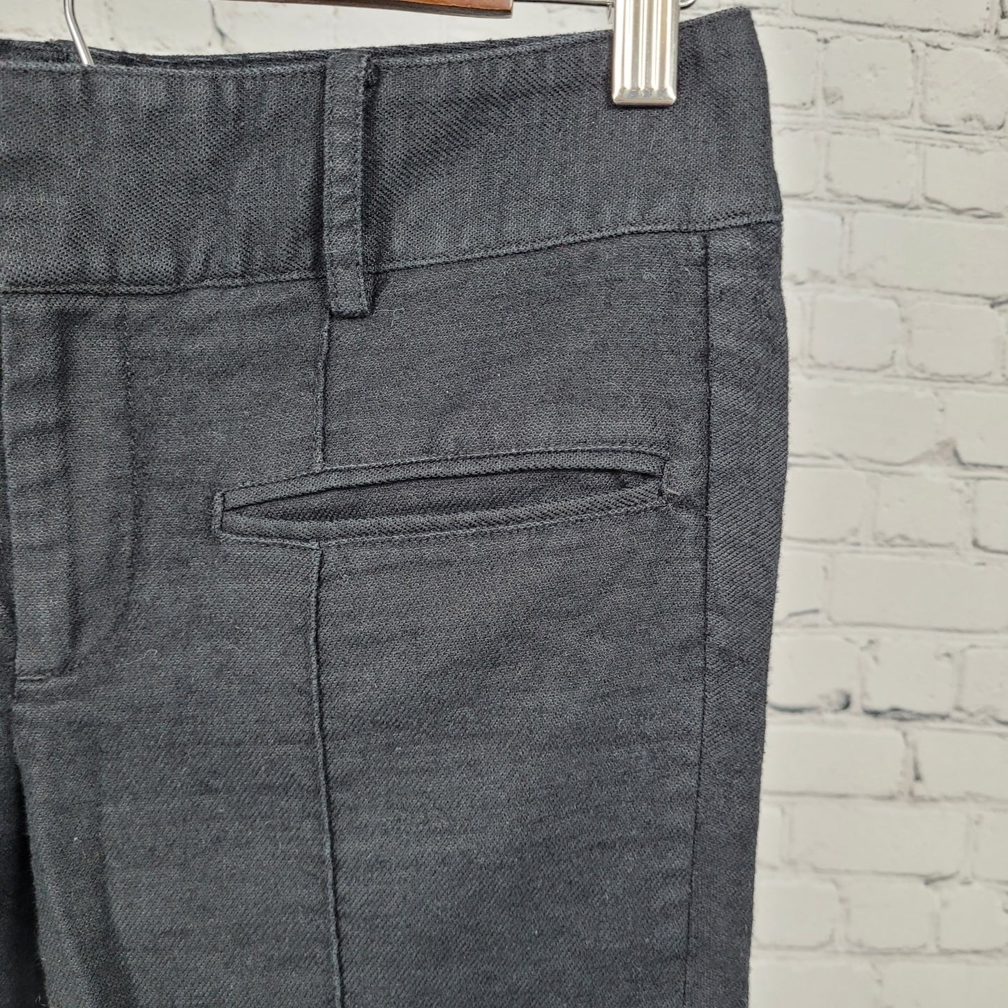 Helmut Lang Black Wool Linen Blend Stretch Low Rise USA Made Pants Size 4(29x27)