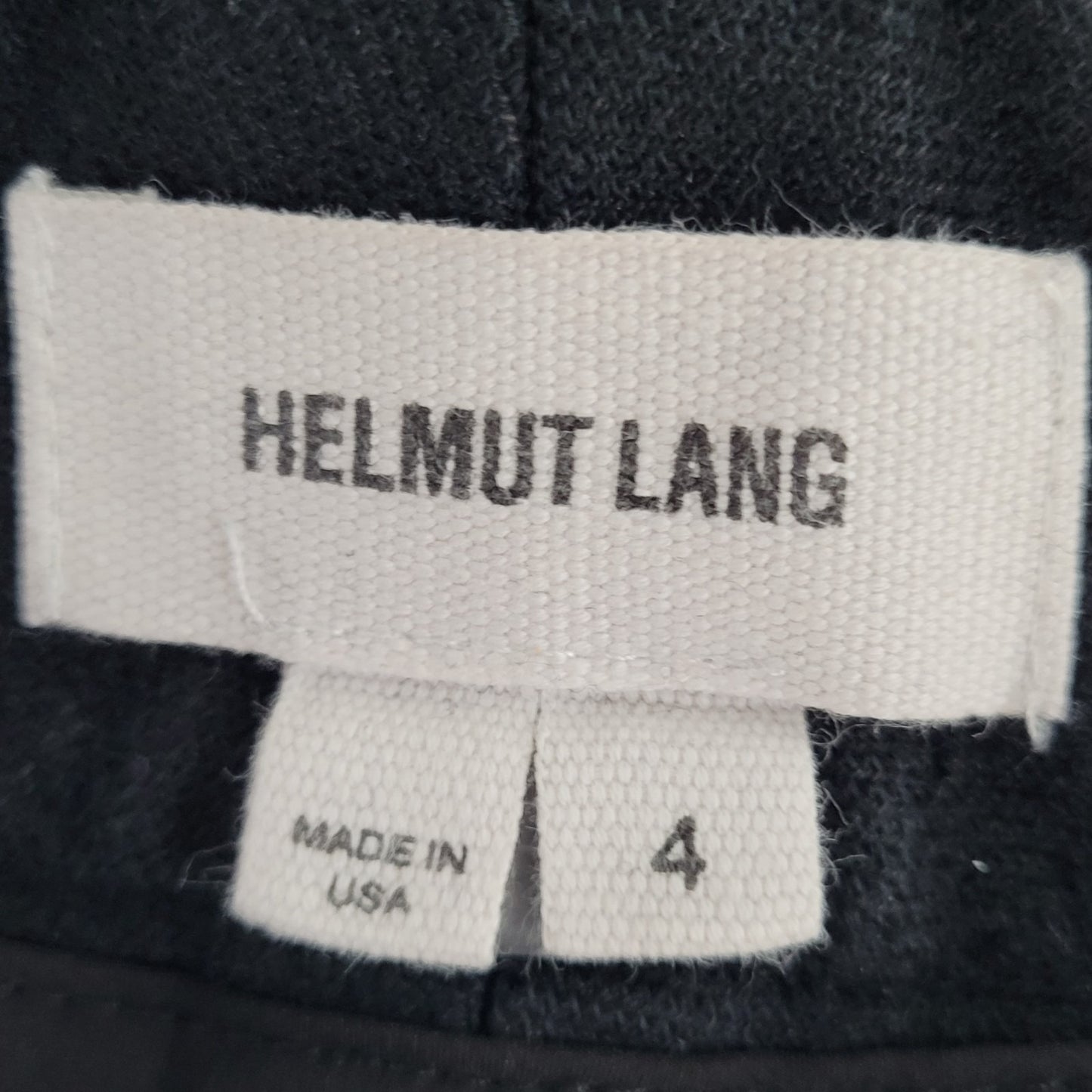 Helmut Lang Black Wool Linen Blend Stretch Low Rise USA Made Pants Size 4(29x27)