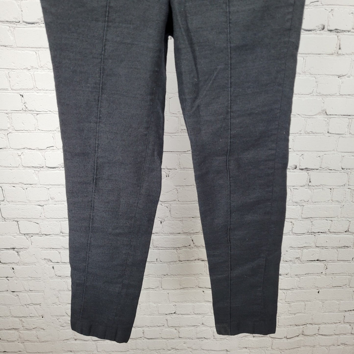 Helmut Lang Black Wool Linen Blend Stretch Low Rise USA Made Pants Size 4(29x27)