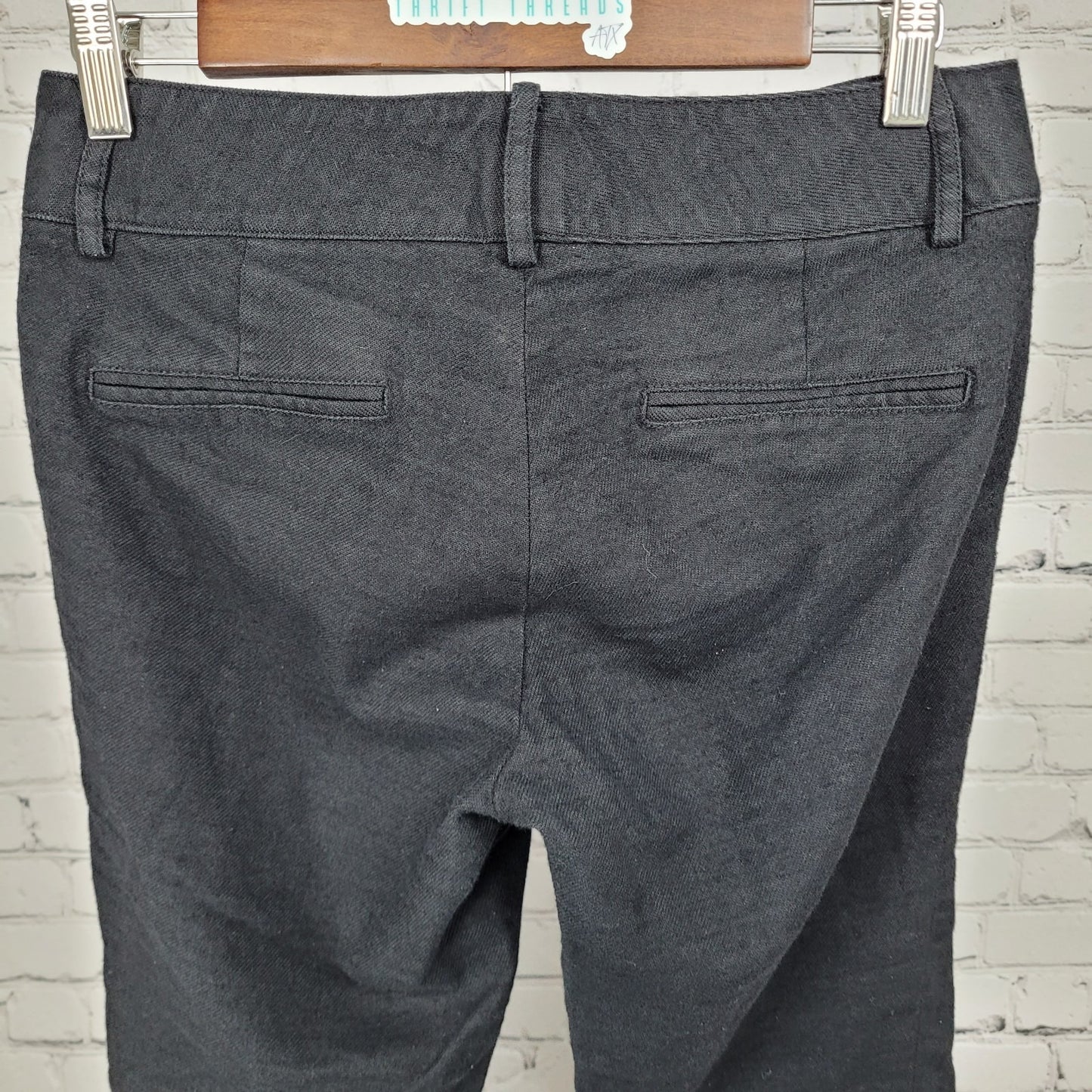 Helmut Lang Black Wool Linen Blend Stretch Low Rise USA Made Pants Size 4(29x27)