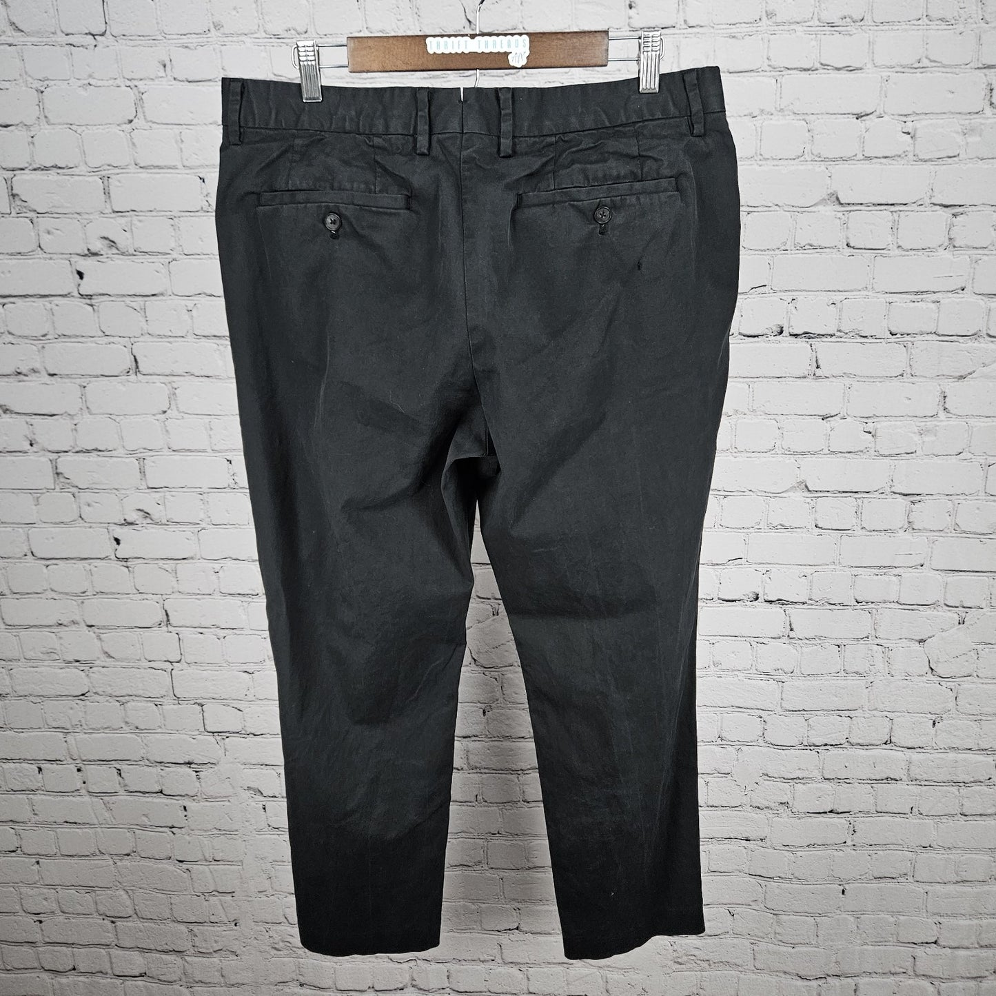 Bonobos Black Manteco Italian Fabric Athletic Stretch Straight Chino Pants 36x29