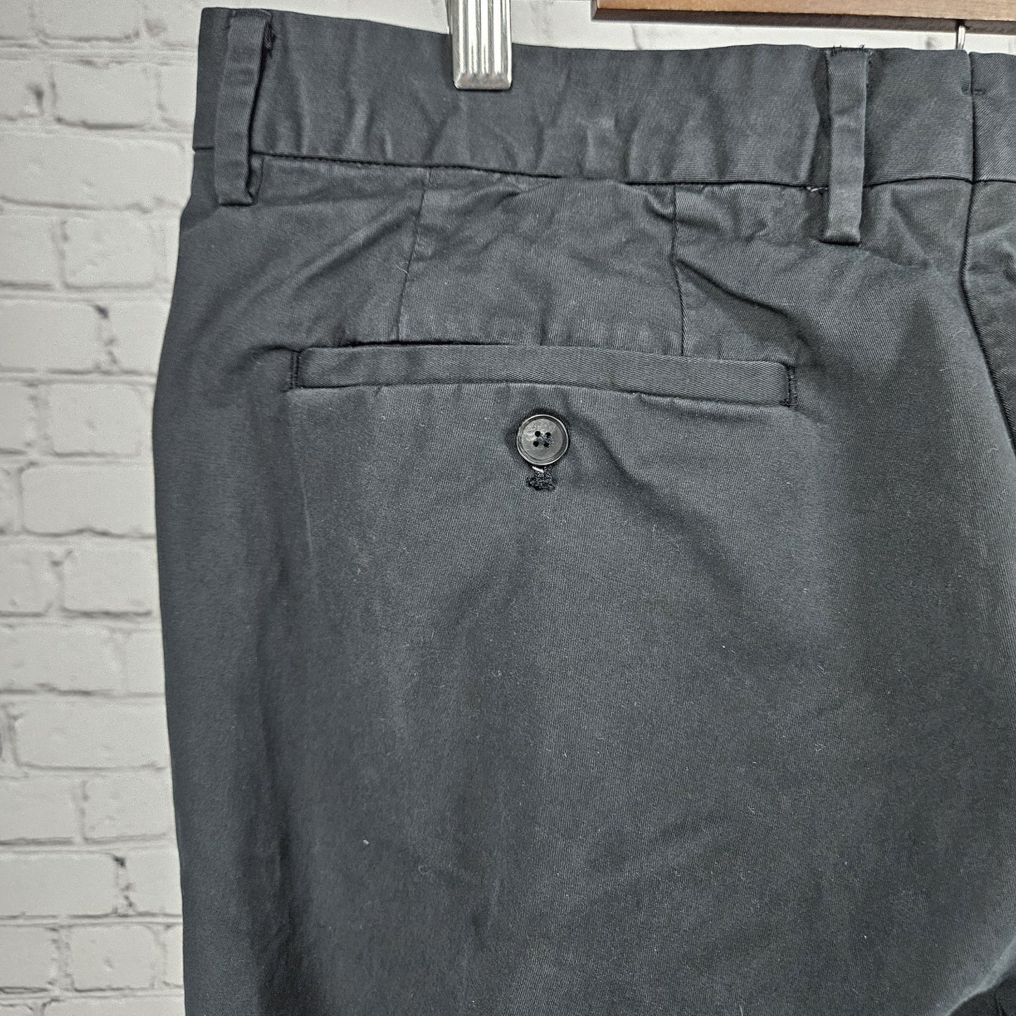 Bonobos Black Manteco Italian Fabric Athletic Stretch Straight Chino Pants 36x29