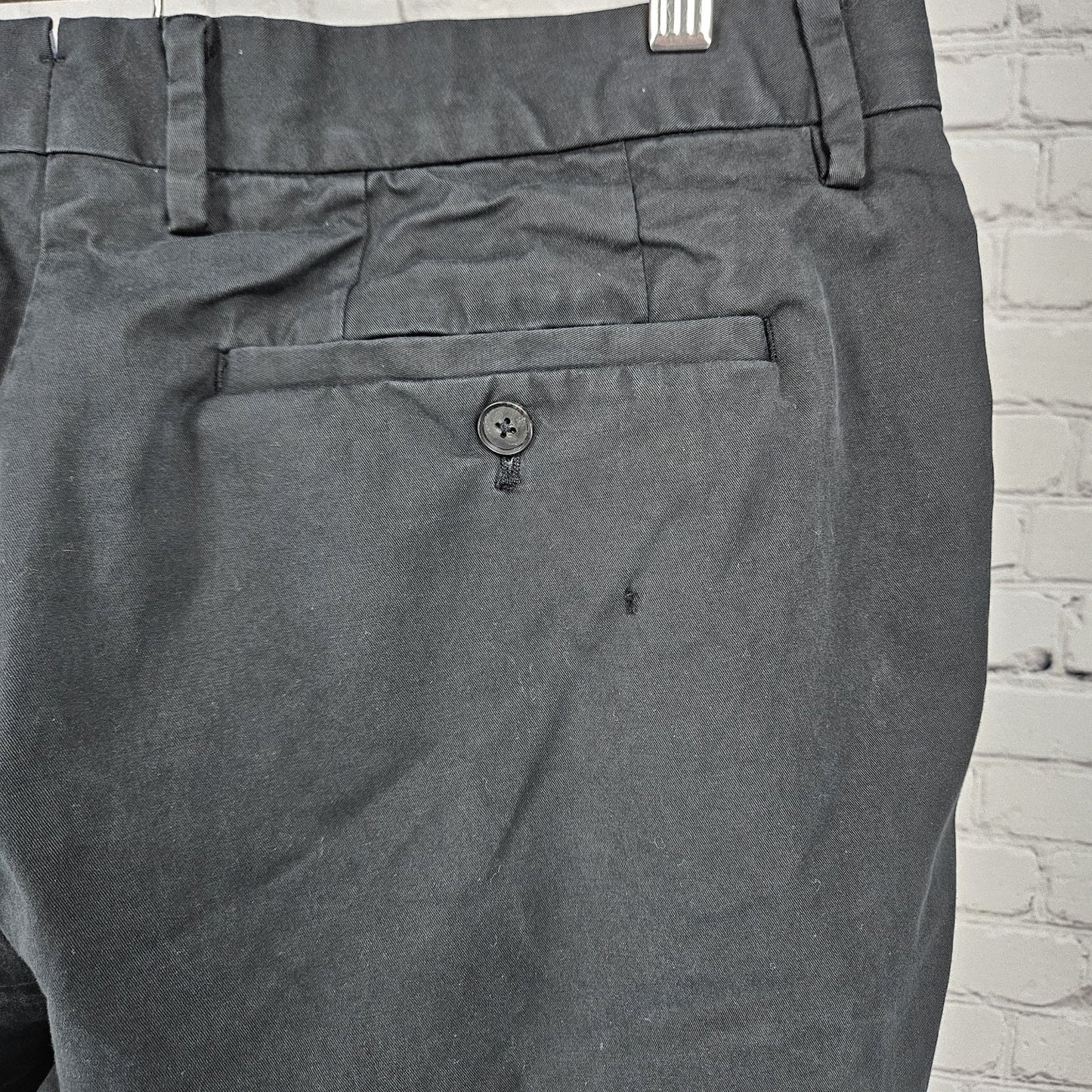 Bonobos Black Manteco Italian Fabric Athletic Stretch Straight Chino Pants 36x29