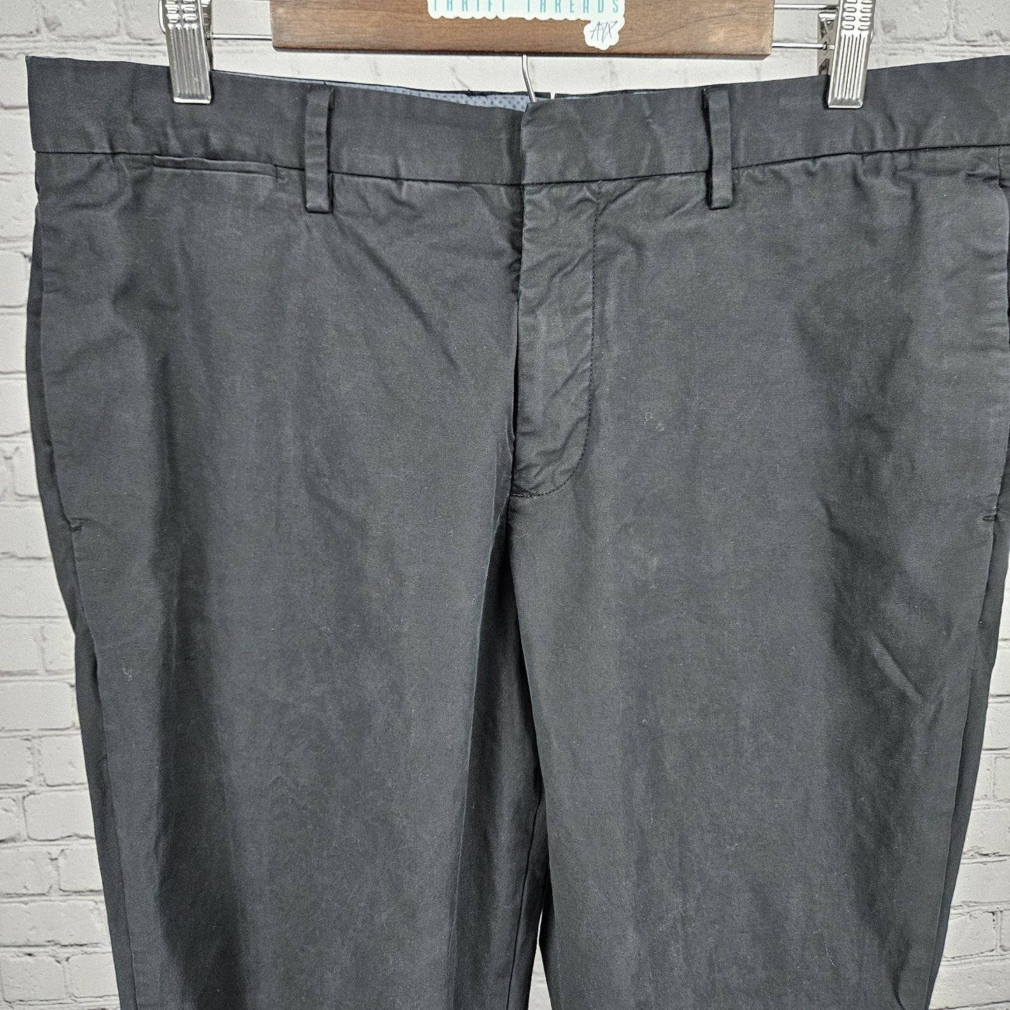 Bonobos Black Manteco Italian Fabric Athletic Stretch Straight Chino Pants 36x29