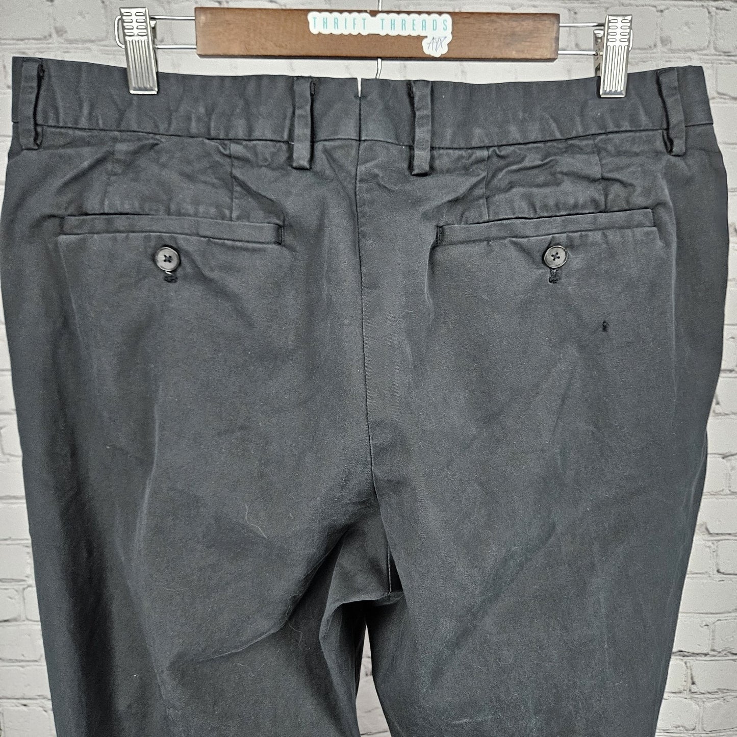 Bonobos Black Manteco Italian Fabric Athletic Stretch Straight Chino Pants 36x29