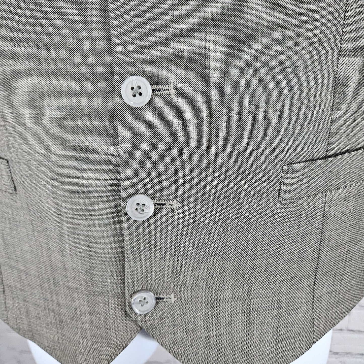 Bykowski Tailor & Garb Grey 5 Button Lined Welt Pockets Suit Vest Waistcoat 36