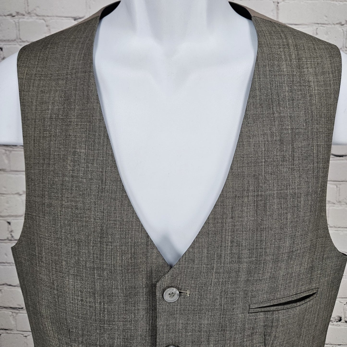 Bykowski Tailor & Garb Grey 5 Button Lined Welt Pockets Suit Vest Waistcoat 36