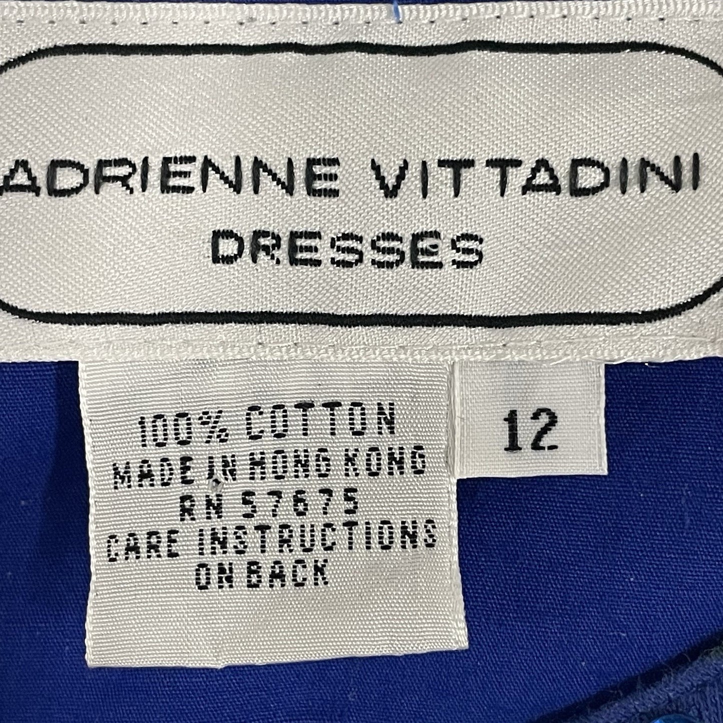 Adrienne Vittadini Blue Floral Cotton Sequin Unlined Zipped Pencil Dress Size 12