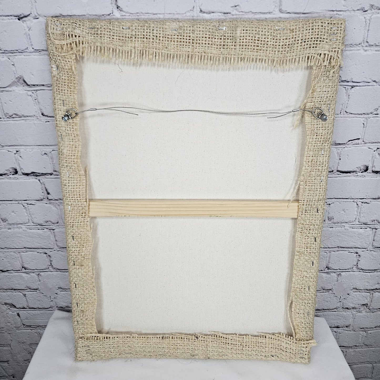 Cooperative Coffees Authentic Burlap Sack Wrapped Canvas Wood Framed Art 24x18