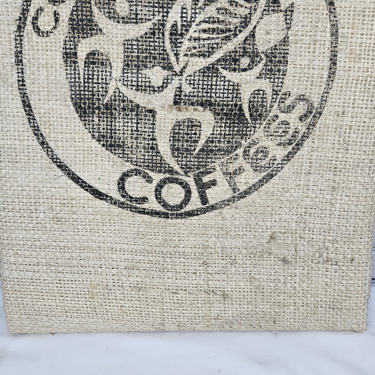 Cooperative Coffees Authentic Burlap Sack Wrapped Canvas Wood Framed Art 24x18