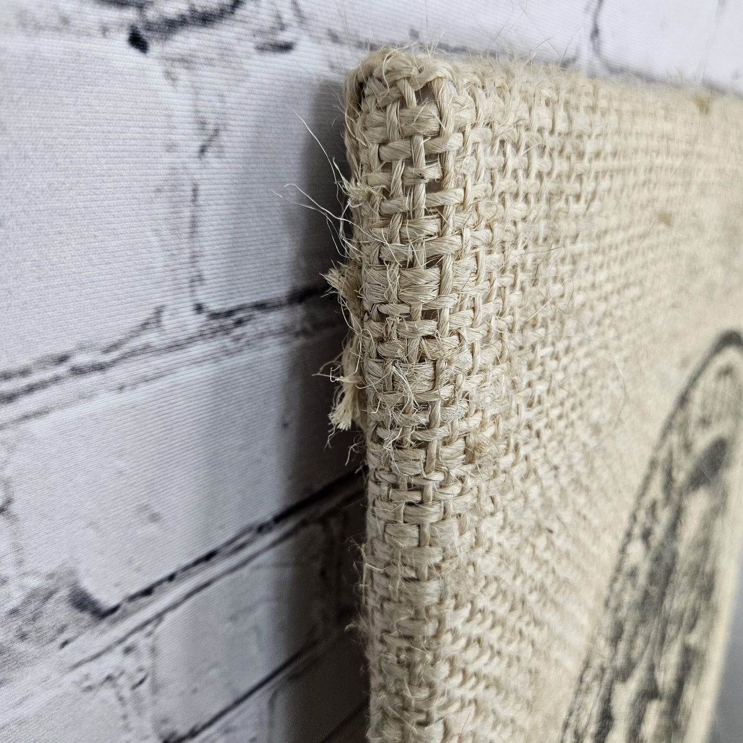 Cooperative Coffees Authentic Burlap Sack Wrapped Canvas Wood Framed Art 24x18