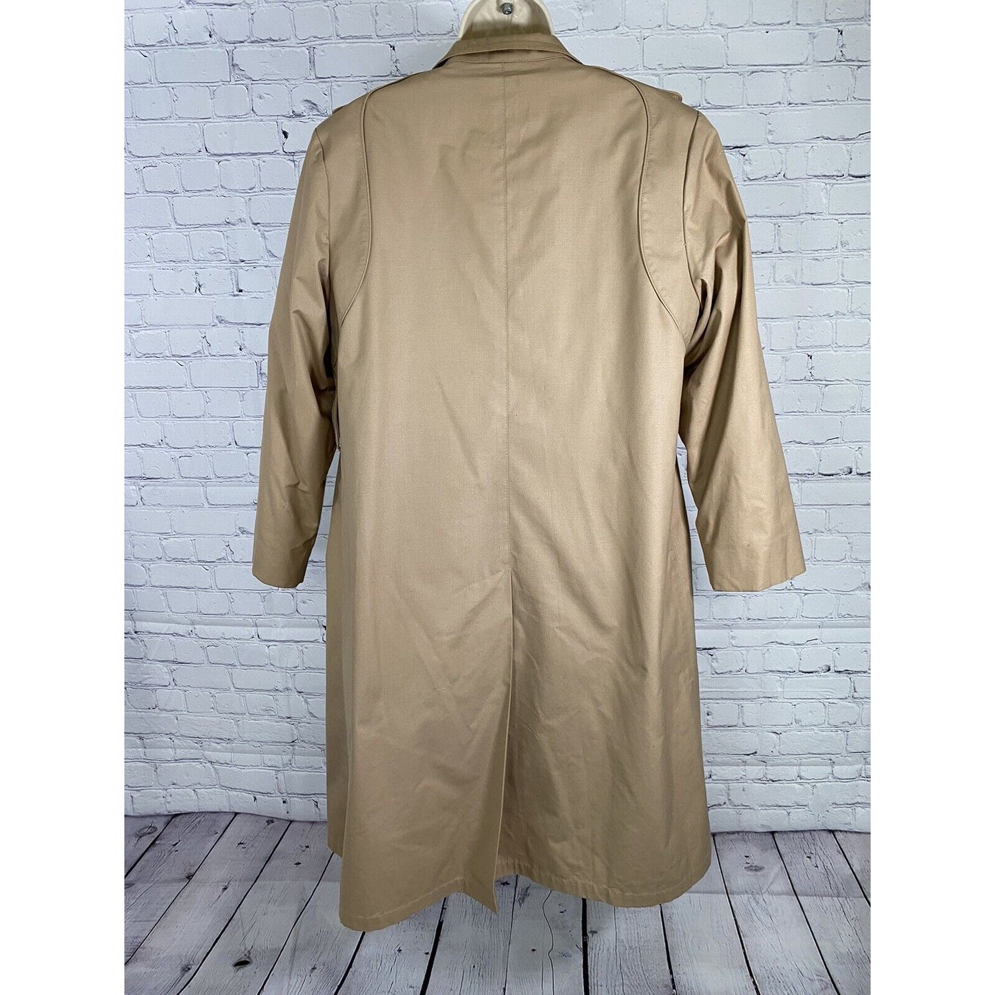 VTG London Fog Maincoats Tan Insulated Removable Lining Trench Coat Petite 14P