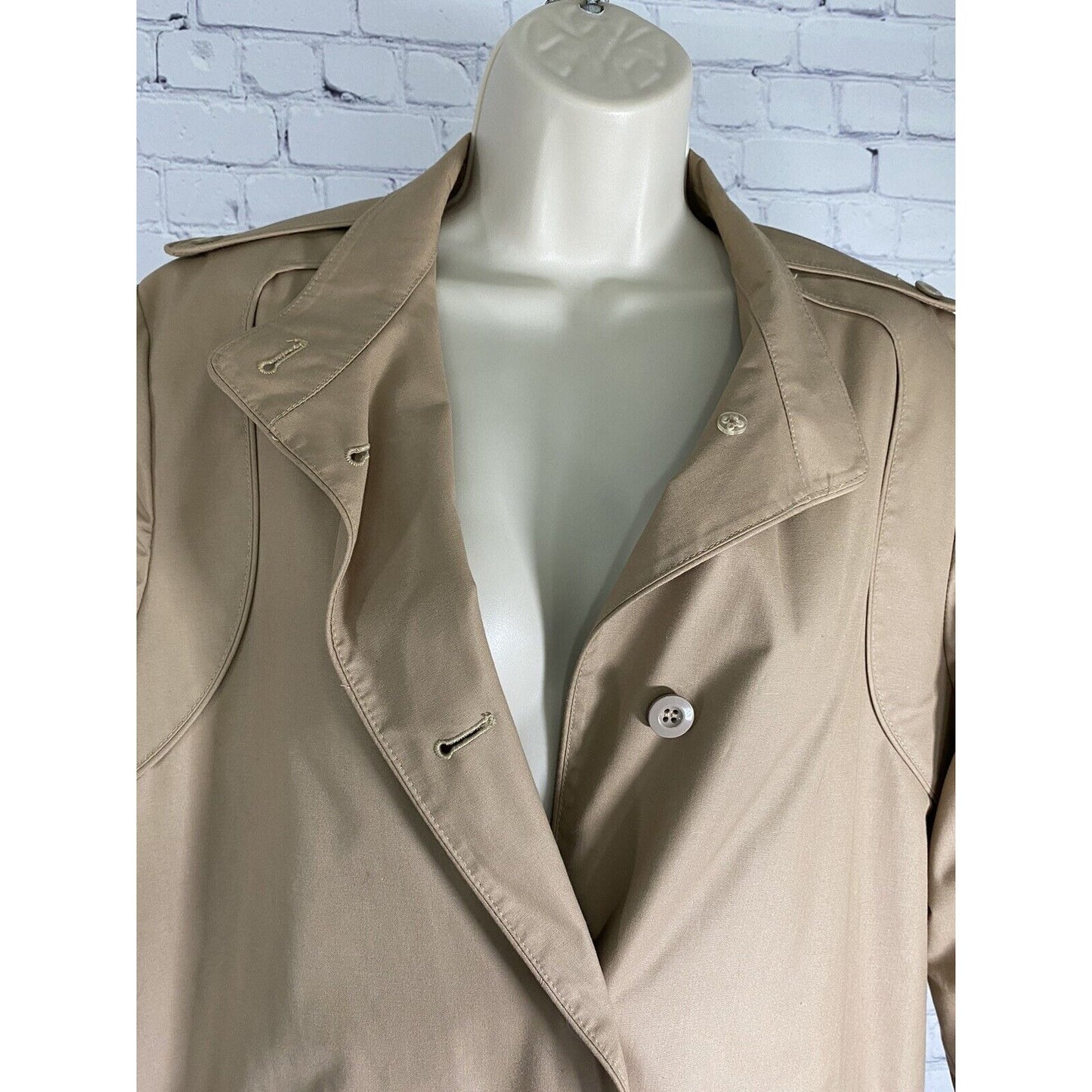 VTG London Fog Maincoats Tan Insulated Removable Lining Trench Coat Petite 14P