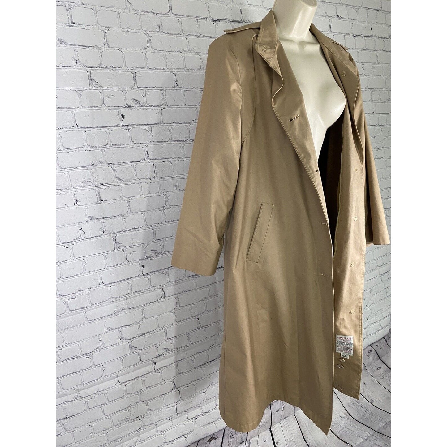 VTG London Fog Maincoats Tan Insulated Removable Lining Trench Coat Petite 14P