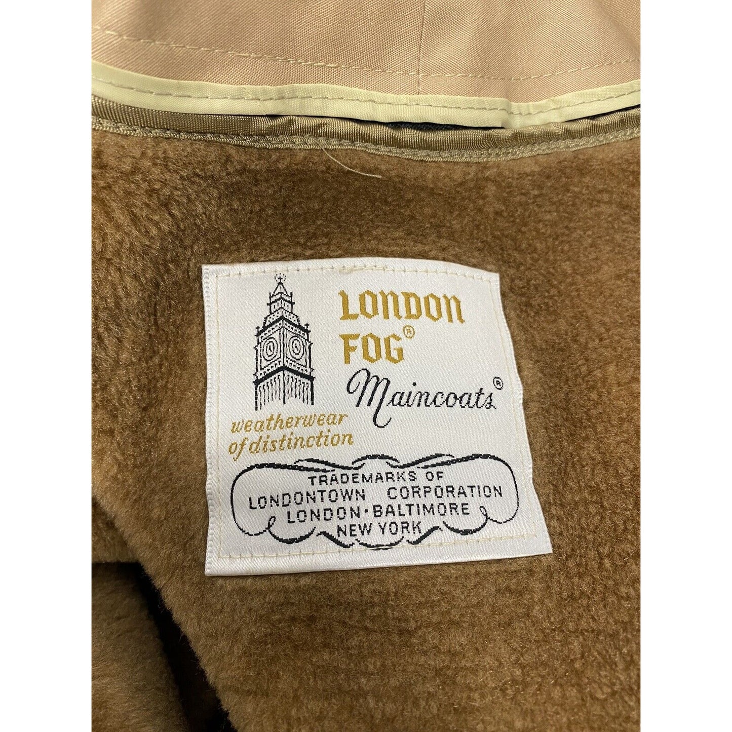 VTG London Fog Maincoats Tan Insulated Removable Lining Trench Coat Petite 14P
