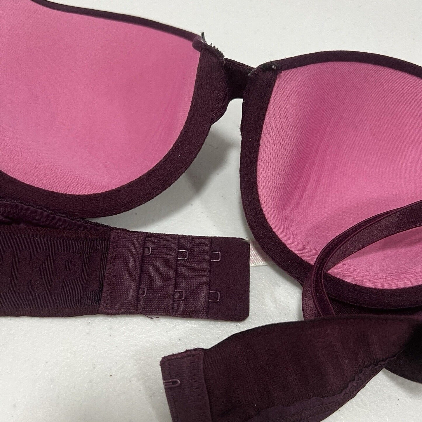 Pink Victoria's Secret Wear Everywhere T-Shirt Lightly Lined Purple Bra 32B