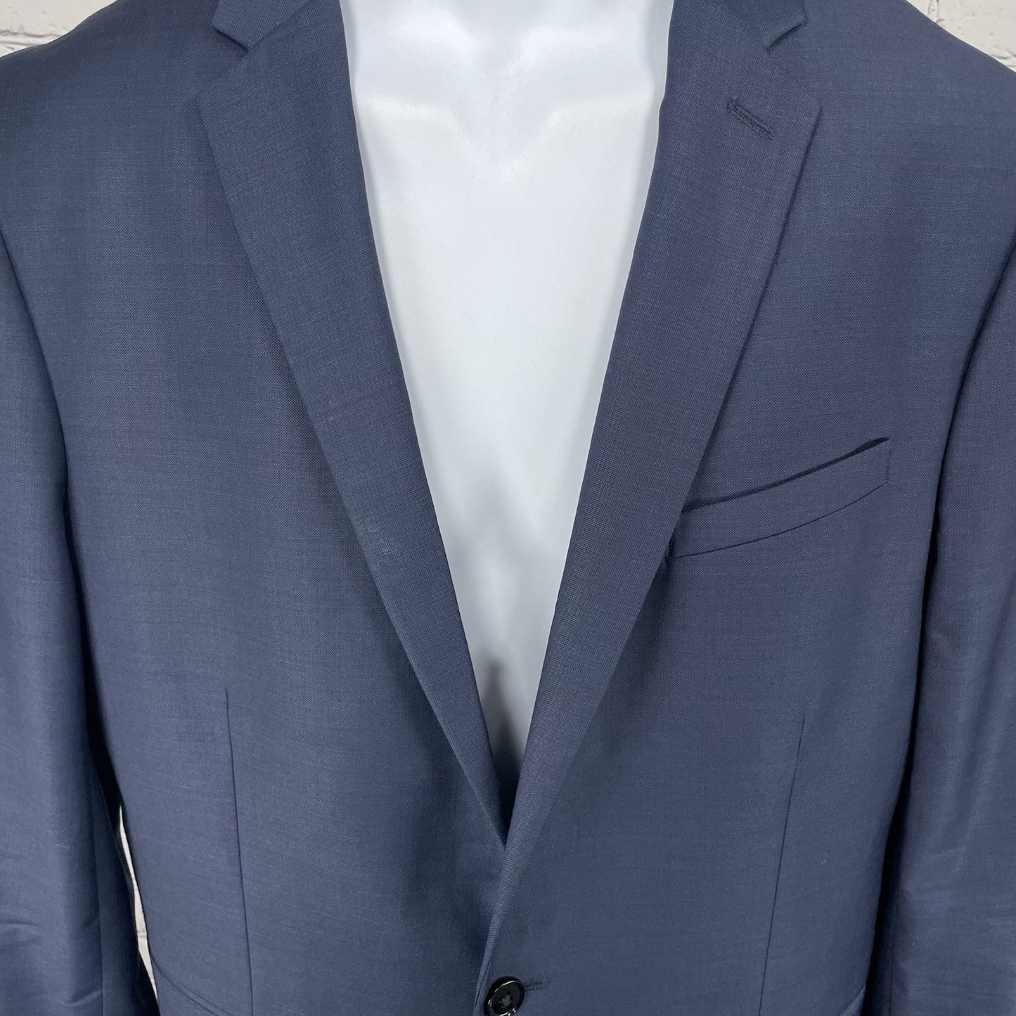 Express Blue Wool Blend Extra Slim 2 Button Vented Blazer Pant Suit 40 *defects