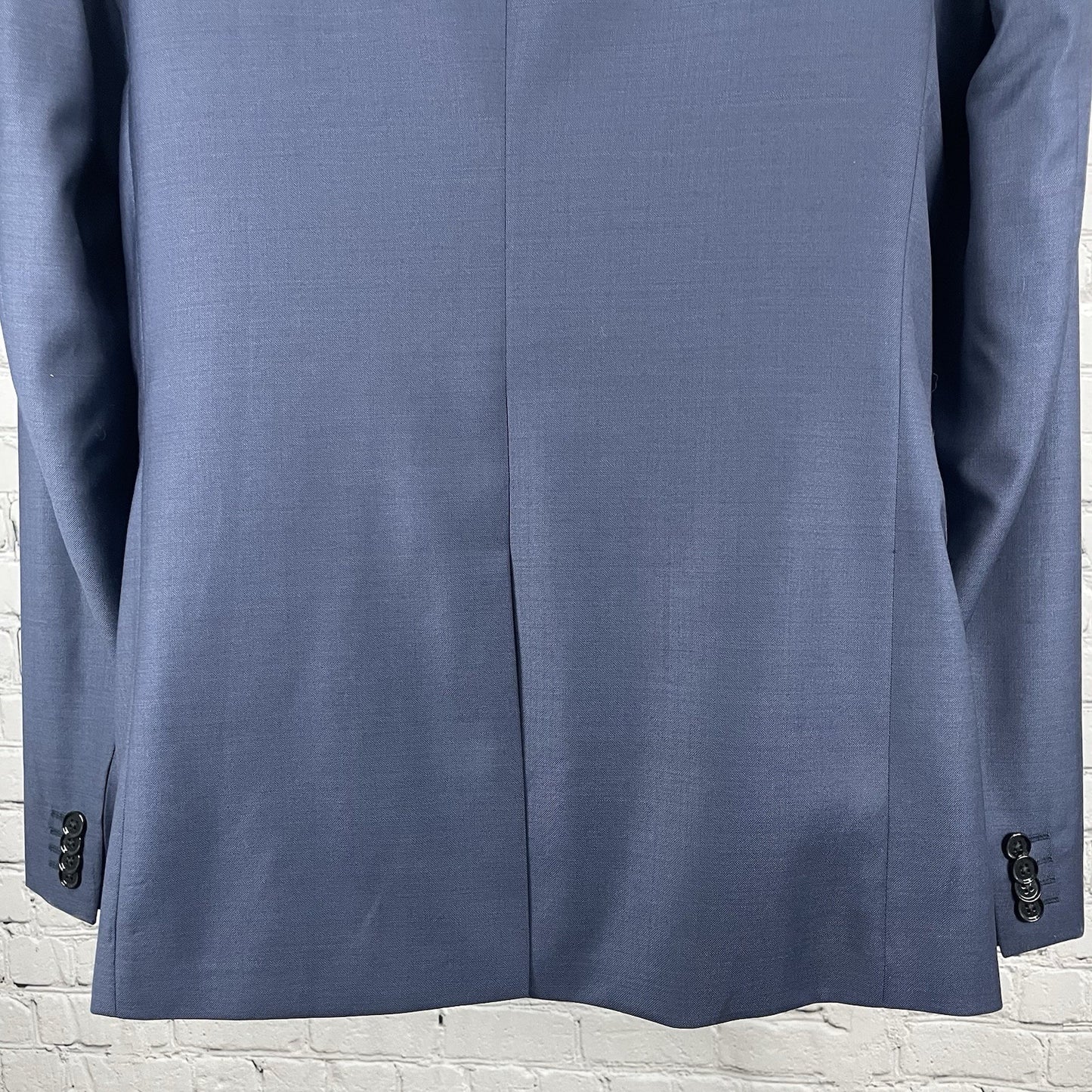 Express Blue Wool Blend Extra Slim 2 Button Vented Blazer Pant Suit 40 *defects