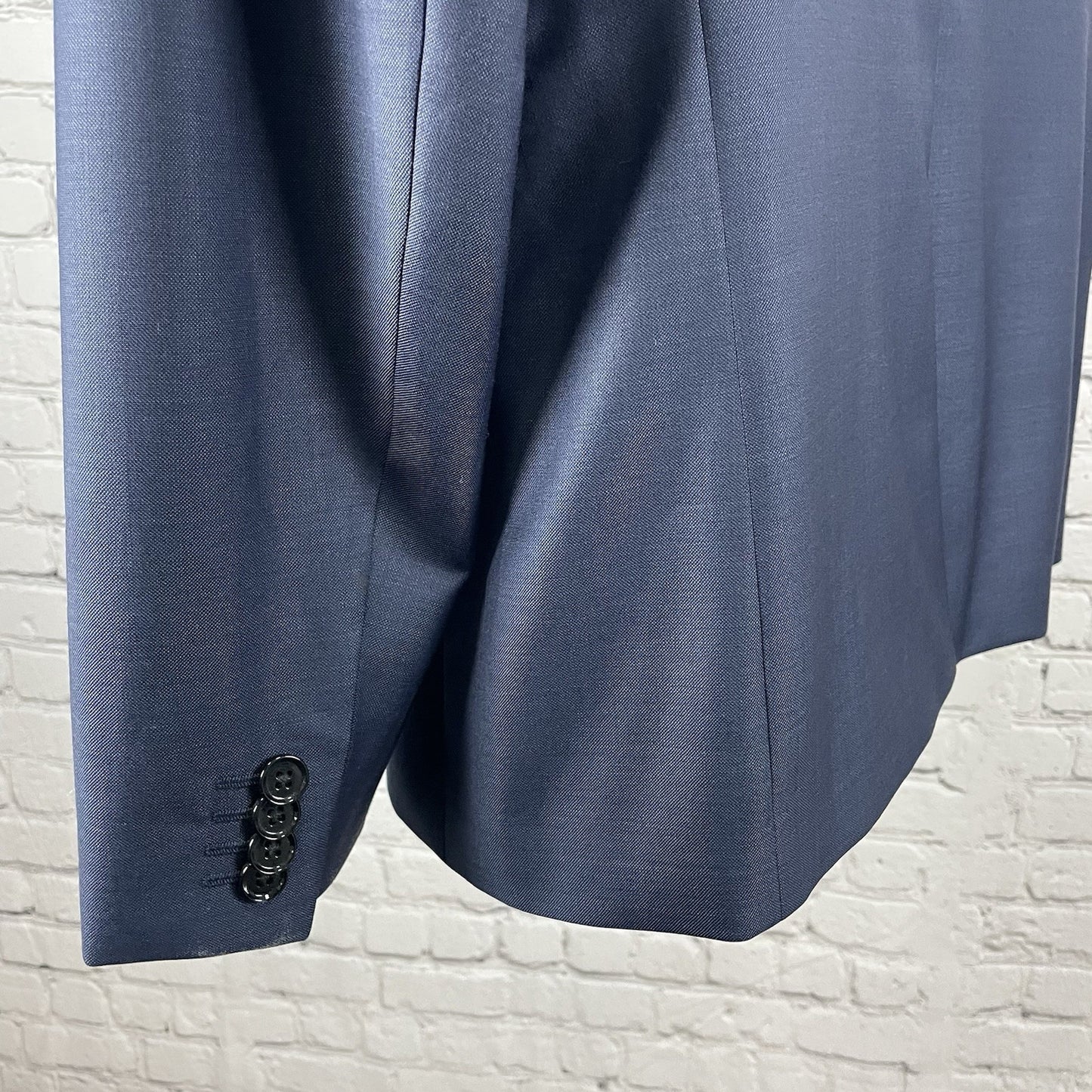 Express Blue Wool Blend Extra Slim 2 Button Vented Blazer Pant Suit 40 *defects