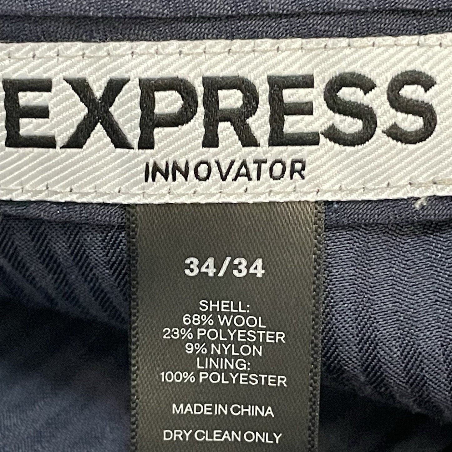 Express Blue Wool Blend Extra Slim 2 Button Vented Blazer Pant Suit 40 *defects