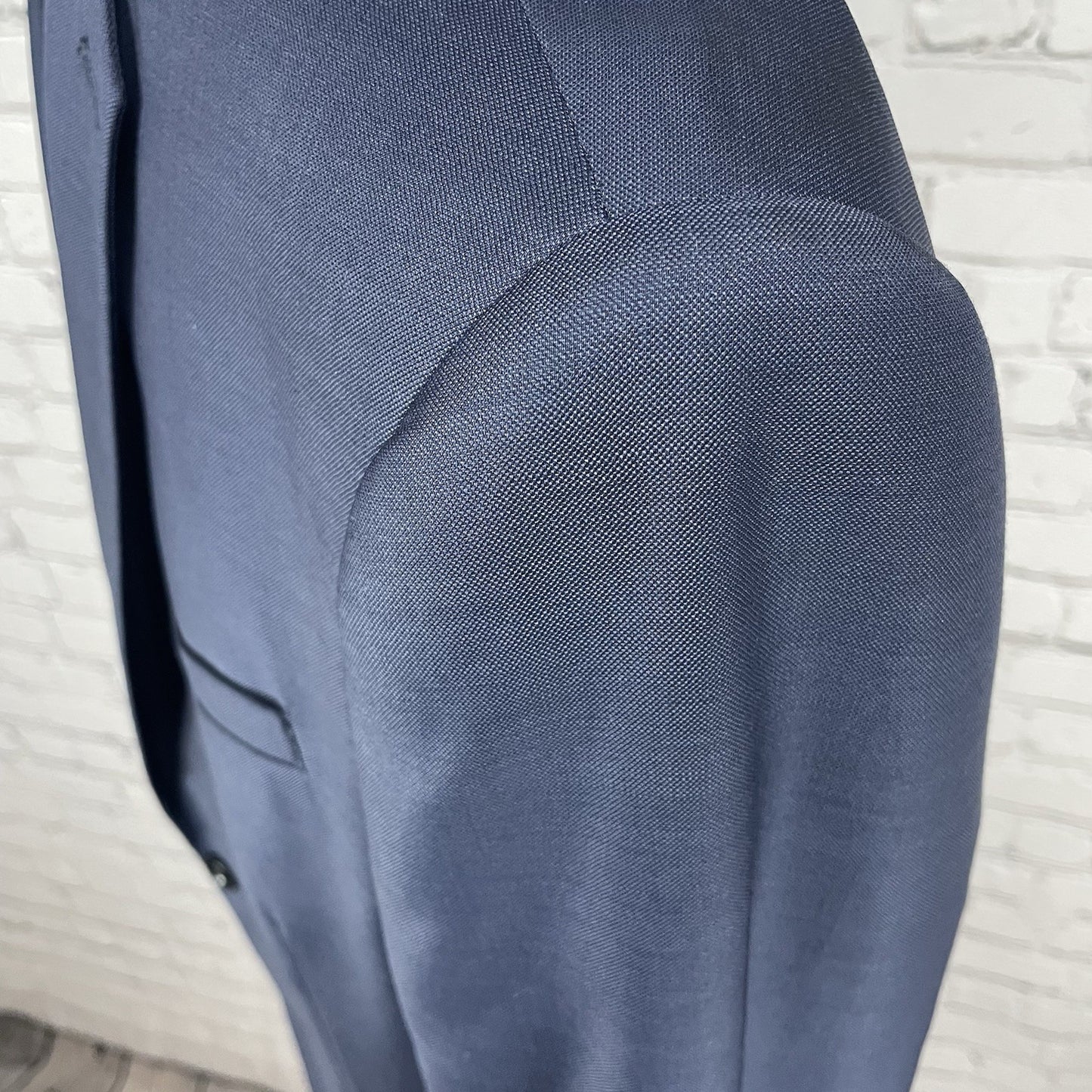 Express Blue Wool Blend Extra Slim 2 Button Vented Blazer Pant Suit 40 *defects