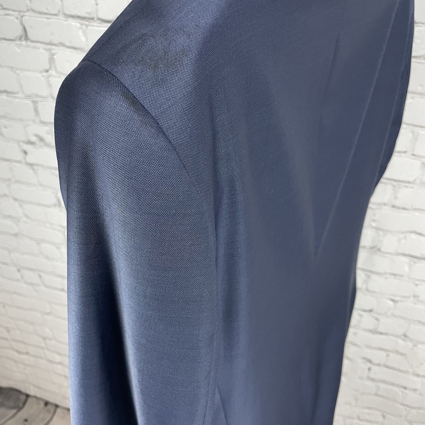 Express Blue Wool Blend Extra Slim 2 Button Vented Blazer Pant Suit 40 *defects